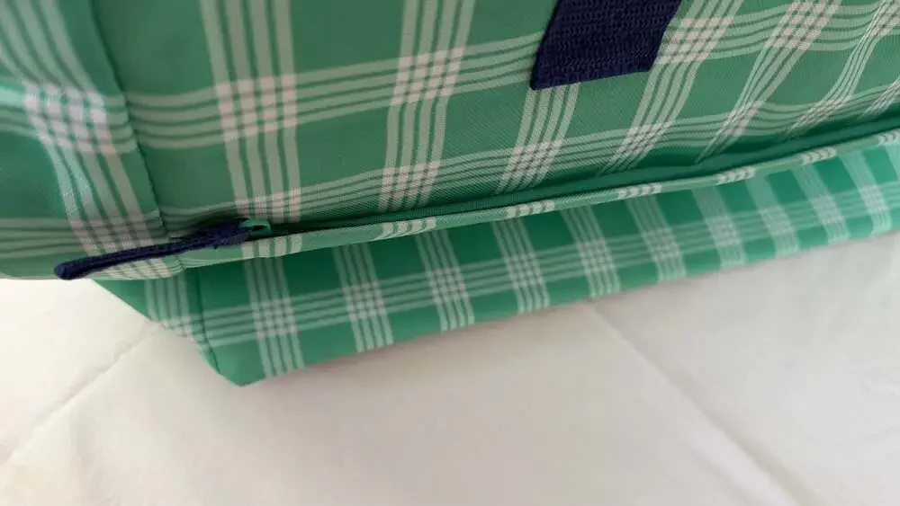 Foodland Hawaii Aloha Friday Palaka Green Plaid Insulated Cooler Bag